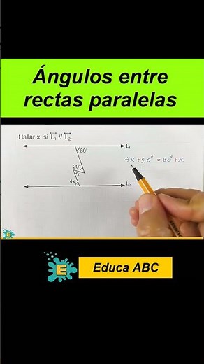 Easy example of angles between parallel lines #mathematics #maths
