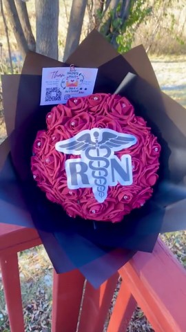 RN Graduation Flower Bouquet Red Rose Nurse Graduation Bouquet Register Nurse Bouquet Medical Student Graduation Bouquet - Etsy