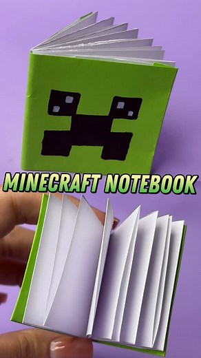 Kate on Instagram: "DIY mini MINECRAFT notebook without glue ❤ Mini notebook with one sheet of paper"