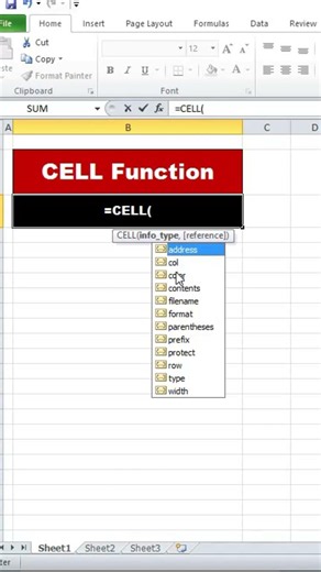 CELL Function in Excel | Get Cell Information Quickly