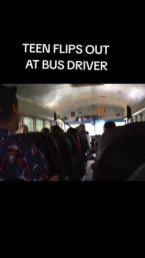 TEEN FLIPS OUT AT BUS DRIVER : bus driver gets upset after teen comforts his friend after having a bad day and decides to sit with him .