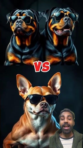 chihuahua vs rottweiler dog lovers 😎🐕 #chihuahua #rottweiler #doglovers