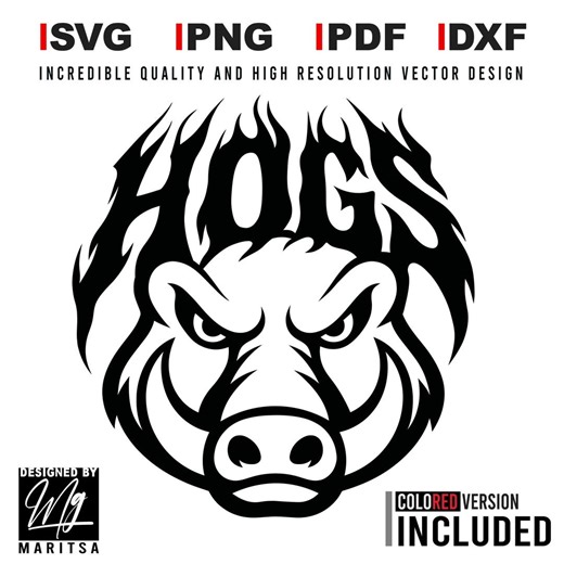 Hogs Mascot SVG | School Spirit, T-shirt Design (instant Download) - Etsy