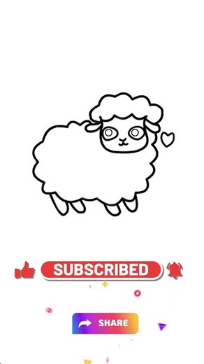 Cute Lamb Drawing 🐑 | Easy Sheep Drawing #shorts