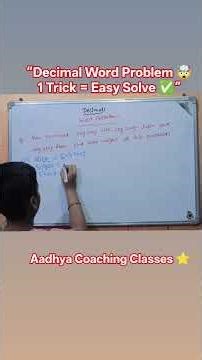 “Decimals word problem ab mushkil ni 😎Bs ek simple trick or ? easy!Try kro or comment me ans btao 👇”