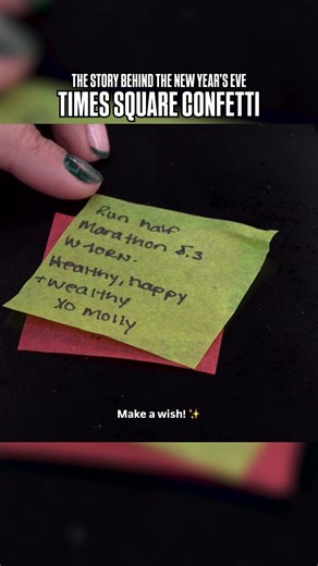 How fun is this?! 🎉 When the clock strikes midnight in Times Square, 3,000 pounds of confetti will be dropped -- and it’s not just any confetti. Many of the pieces will carry a wish for the new year, submitted by people from all over the world on the Wishing Wall in Times Square. ✨ That'll be thousands of hopes, dreams, and resolutions swirling through the air as we kick off 2026! 💫 The first hour of our Coast-to-Coast Countdown to 2026 show will take you straight to the heart of it all in New