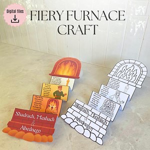 Fiery Furnace Folding Surprise Craft, Shadrach Meshach and Abednego, Bible Printable Activity, Sunday School, VBS, Homeschool, Christian - Etsy