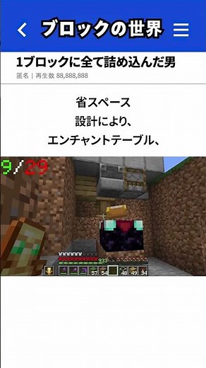 A genius player who completed Minecraft in one block