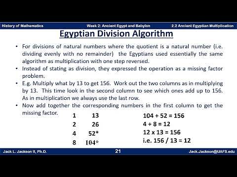 Math History 2.2 Ancient Egyptian Multiplication