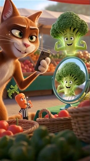 🐱 When a Cat Tried to Outshine a Broccoli — and the Internet Lost Its Mind! 🐱