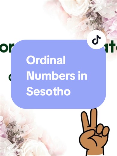 Understanding Ordinal Numbers in Sesotho Language