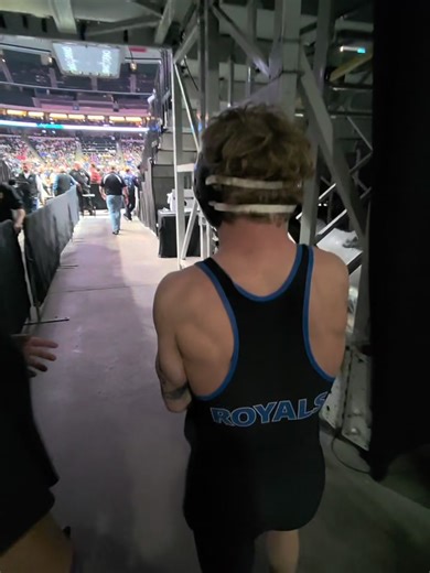 A little behind the scenes walk out for Joel in his semi final #senioryear #fypageシ #state #wrestling #twins