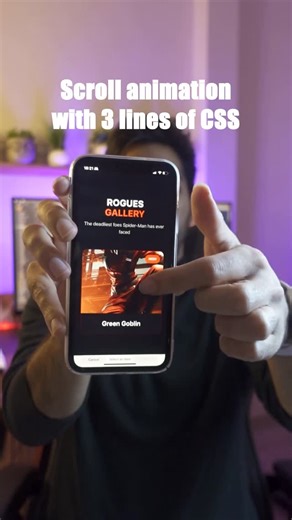 Alaa Alaff | Frontend Developer on Instagram: "No JavaScript needed! Scroll-based animations using CSS. using view() and animation timelines. This approach removes the need for JavaScript, resulting in lighter bundles, better performance, and smoother scrolling. Native CSS animations run directly in the browser, reduce layout thrashing, and keep front-end code simpler and more maintainable. #css #cssanimation #csstricks #webdeveloper #frontenddeveloper"