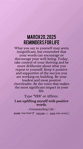 🌟 Words have power—use them wisely. Speak uplifting, kind, and encouraging words to yourself every day. You are your best cheerleader. Strengthen your mornings with affirmations and self-love using our 2025 inspirational journals. Speak words that uplift and empower. Discover tools to build your confidence and joy. [Link in bio]. | Commanding Life