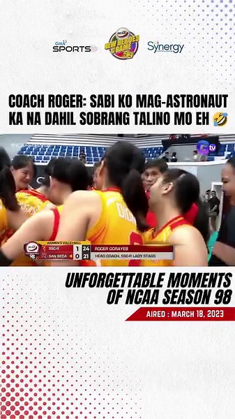 20K views · 289 reactions | BRB, enrolling to astronaut course lang 邏 The #NCAASeason99 Volleyball season is coming this Sunday! Watch the games LIVE on GTV or via livestream on GMA Sports and NCAA Philippines’ social media accounts starting April 7, 12:00 PM! Follow #GMASports and visit www.gmanetwork.com/NCAA for updates. | GMA Sports PH | Facebook