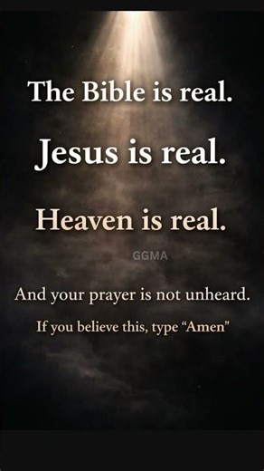 God is real. Jesus is real. Heaven is real. Your prayer is not unheard 🙏