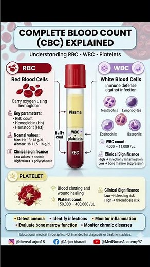 CBC Test Explained | Complete Blood Count | RBC WBC Platelets Normal Values