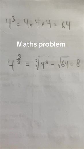 #maths #mathsproblem This is how you solve a problem if the exponent is a fraction.