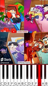 JJ is Falling 💢 MAIZEN Minecraft Animation (@MinecToons) - Octave Piano Tutorial