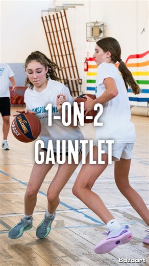 23K views · 73 reactions |  Coaches, how do you help your players handle pressure? 1-on-2 Gauntlet is one of our FAVORITE practice activities. 1️⃣ Offense dribbles from baseline to half-court. 2️⃣ Defenders cover two different zones. 3️⃣ Handler but get across safely in 8 seconds without committing a violation. | Transforming Basketball | Facebook