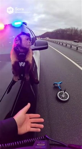 COP PULLS OVER MONKEY RIDING A UNICYCLE on the INTERSTATE! 🚨😂