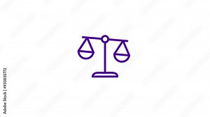 Animated of weight scale icon. Justice & Fairness Line icon. weight balance, Symbol of law justice. weight balance or scale icon.