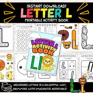 25 Page Letter L Activity Printable Book | Letter L Worksheets