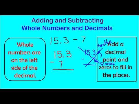 Add and Subtract Whole Numbers and Decimals