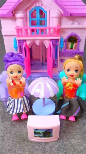 Satisfying Unboxing Cute Pink Barbie Doll House Playset | Sofa Set Toys Collection Review | ASMR