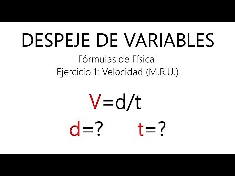 DESPEJE DE VARIABLES - FÓRMULAS DE FÍSICA - EJERCICIO 1: VELOCIDAD (M.R.U.)