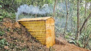 CAMPING IN BIG Rain How to build HOUSE UNDERGROUND from START to FINISH 3 days in the forest | Primitive wilds Life