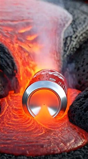 VOLCANIC ERUPTION: Lava vs Coca-Cola Can! 🌋🥤#volcano #lava #volcanoes #cocacola
