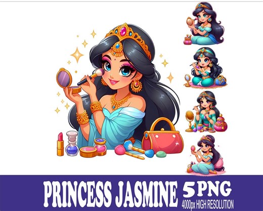 Princess Jasmine Design: High-resolution PNG Designs (5 Files) - Etsy