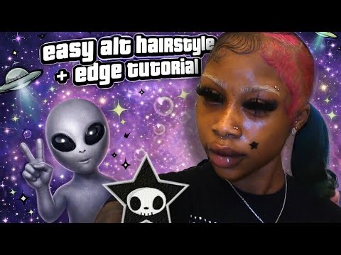 EASY ALT HAIRSTYLE + mini edge tut 👾