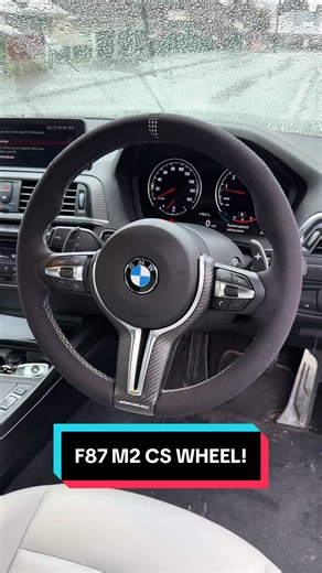 BMW F87 M2 in for a custom Alcantara CS Steering Wheel🖤🤍 Making drifting and handling more controllable with the soft touch Alcantara - What a difference from the stock wheel! In high demand, you ask, we supply😤 DM to get yours now West Midlands Based📍 Worldwide Shipping🌍 #bmw #m2 #f87 #wheel #bmwm2
