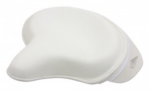 V-Twin Mfg. White Leather Police Style Solo Seat For Harley 1936-1980