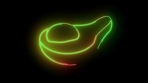 Download animated avocado logo with glowing neon lines for free