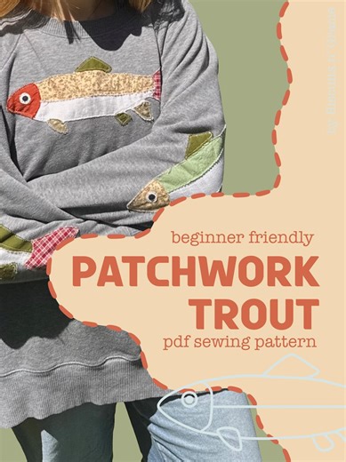 Patchwork Appliqué Trout Fish Sewing Pattern - Etsy
