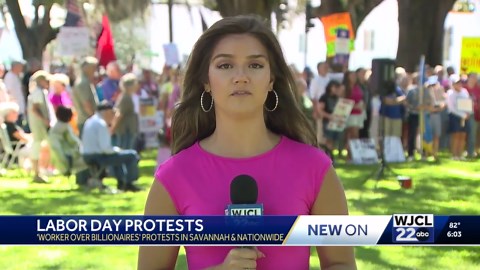 Hundreds rally in Savannah on Labor Day for workers’ rights