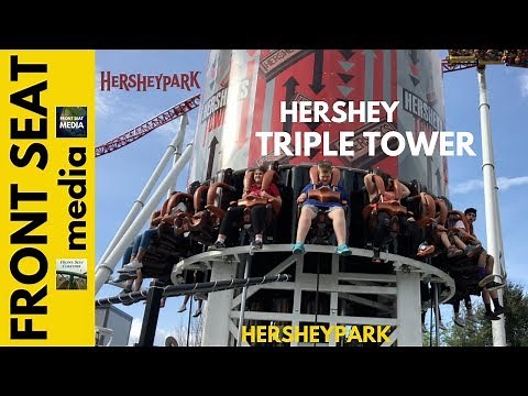 Hersheypark Triple Tower Opening Day April 8, 2017 Hershey's Tower POV HD On-Ride Launch