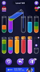 Water Sort Answer Level 165 #watersortpuzzle