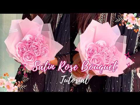 How to Make a Satin Ribbon Rose Bouquet (Beginner Friendly) | Easy DIY Craft | Step by Step Tutorial
