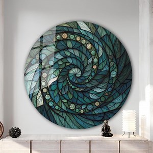 Tempered Glass Wall Art-stained Look Round Wall Art Gift-circle Wall Art-tempered Glass Art-glass Wall Decor-abstract Glass Art-round Decor - Etsy