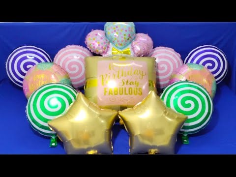 FUN SATISFYING BIG MYLAR BIRTHDAY BALLOON AND LOT'S OF MYLAR BALLOON BLOWING । SATISFYING