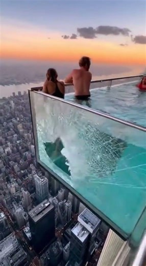 💥Infinity Pool Falls Apart!#viraltiktok #aivideo #fyp #tiktok #skyfall #parachutefail #viral