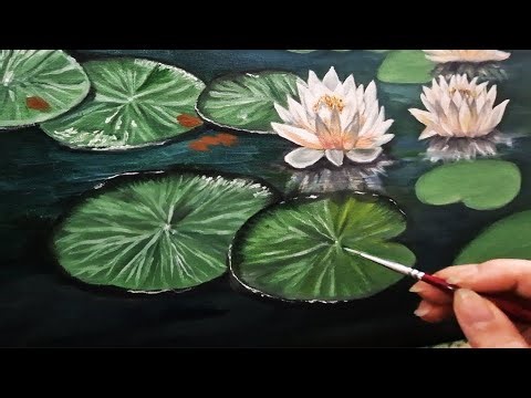 Painting Water Lilies in a Pond | Timelapse Oil Painting video #37