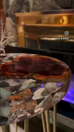 Earth Frequency Table! Cedar Organite Resin! #art #resin #homedecor