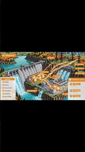 Hydropower Plant Working Principle (Simple Animation) ⚡