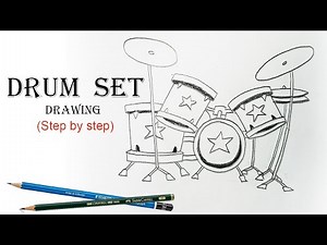 How to Draw a Drum Set || How to Draw a Drum Set Step by Step || Drum Set Drawing Very Easy