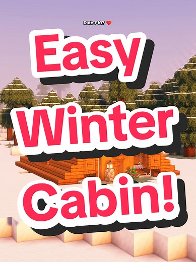 Easy Winter Cabin in Minecraft! #minecraft #minecraftfarm #minecraftbuilding #minecrafttutorial #minecraftusa